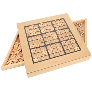 WE Games Wooden Sudoku Puzzle Board Game with Pull Out Drawers - 11 in