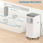 QinaQin 8,000 BTUs Portable Air Conditioner, 3-In-1 Room AC, White