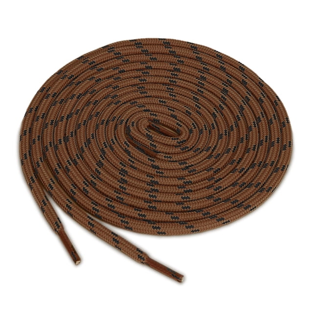 INSPIRE CHIC 3 Paires Lacets Ronds Antidérapants Résistants à l'Usure pour Bottes pour la Randonnée la Marche Chaussures d'Extérieur en Couleurs Rouge, Brun et Noir, Mesurant 140cm (55.11 Pouces) de Longueur. Fabriqué en Matériau polyester durable avec une Largeur de 0.5cm (0.2 Pouces). Idéal pour Accessoires d'Entretien des Chaussures et Activités de Plein Air.