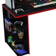 thumbnail image 4 of Madesa Large Modern Gaming Computer Desk 53 Inch with 5 Shelves Cable Management Student Study Wooden Table Home Office Gamer Desk for Kids and Adults - Black/Red, 4 of 5