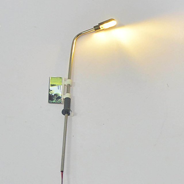 thinsony 10x Modèle Train Lumière LED Micro Paysage Jardin Lampadaire 1:100