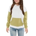 thumbnail image 2 of MeetoTime Sweat à Capuche pour Enfants Manches Longues Col Rond Patchwork Haut Extérieur pour Garçons Filles 4-14 Ans, 2 of 3