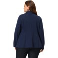 thumbnail image 4 of GRACE & GRANDEUR Women's Plus Size Fall Workwear Notched Lapel Button Down Office Blazer 3X Navy Blue, 4 of 6