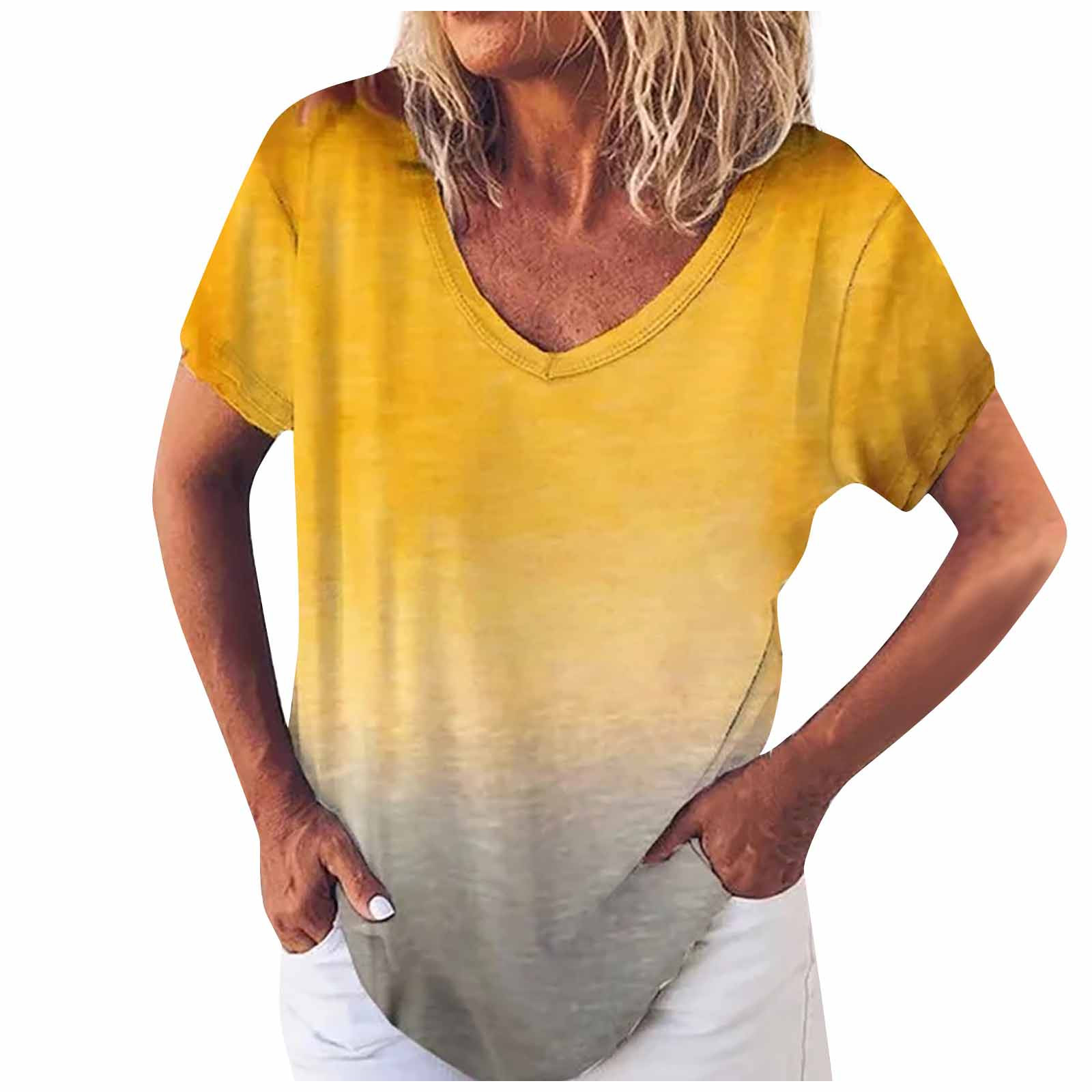 Birdeem T-Shirt Décontracté Polyvalent pour Femmes, Cool, Imprimé, Confortable, à Col en V, Coupe Ample