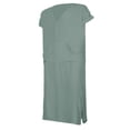 thumbnail image 3 of Mens V Neck Linen Robe Short Sleeve Kaftan Thobe Long Gown Saudi Arab Thobe Islamic Muslim Dubai Robe, 3 of 5