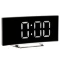 thumbnail image 4 of Horloge Miroir, Horloge Numérique à Écran Incurvé Miroir Deux Modes d'Affichage Lumière Intelligente Détection Écran LED Rétroéclairage avec Base pour Chambre pour Chevet Lumière Blanche, 4 of 8