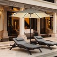 thumbnail image 1 of Costway Parasol de Marché pour Patio 9 Pieds à DEL Solaires, Inclinaison Réglable, Manivelle, Beige, 1 of 9