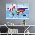thumbnail image 3 of WCIC 59*39inch World Map Nation Flags Large Poster Prints Wall Backdrop Props Home Decoration, 3 of 6