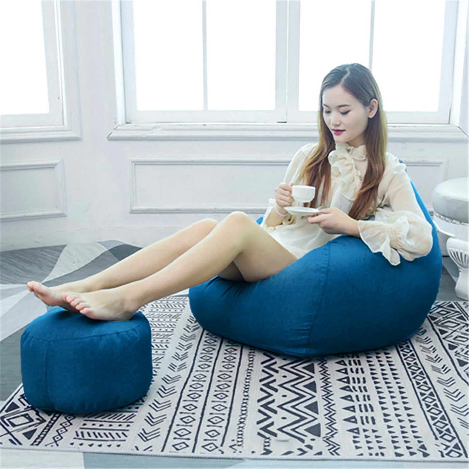 Cqxid Pillow Case Under $5 [Fillable] Removable And Washable Linen Cushion Futon Balcony Pedal Cover
