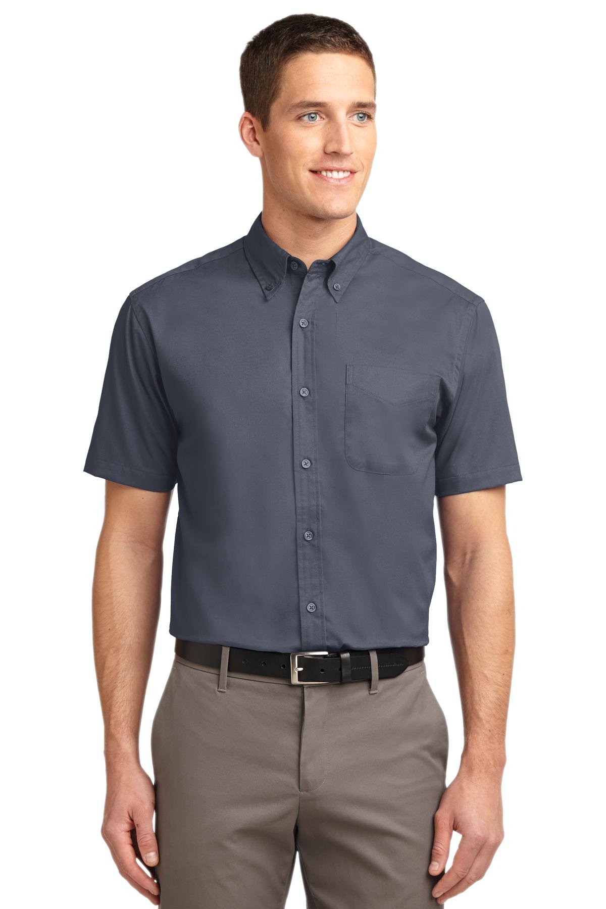 Port Authority Men's Short Sleeve XL Steel Grey/Light Stone