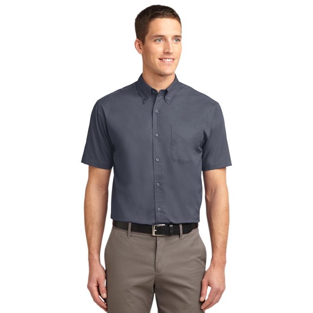 Port Authority Men's Short Sleeve XL Steel Grey/Light Stone