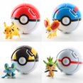 thumbnail image 2 of Pokemon Pokeball Pop-up Cartoon Plastic BALL Pikachu Monster Toy Kids Gift, 2 of 5