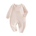 thumbnail image 2 of RXIRUCGD Tout-Petits Bébés Filles Garçons Manches Longues T-Shirt Imprimé Coloré Col Rond Combinaison Barboteuse ( Rose, Taille : 3 Mois ), 2 of 3