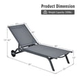 thumbnail image 3 of Goplus Outdoor Lounge Chair Chaise Reclining Aluminum Fabric Adjustable Gray, 3 of 10