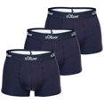 thumbnail image 1 of s.Oliver Men's Boxer Shorts, 3-pack - Trunks, Hipsters, Cotton Stretch Navy XXL (XX-Large), 1 of 3