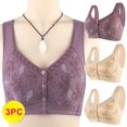 thumbnail image 2 of RKSTN 2PC Push up Bra for Women Comfortable Lace Breathable Floral Printed Bra No Rims Full Figure Underwire Plus Size Bra for Large Bust, 2 of 9