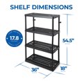 thumbnail image 2 of Gracious Living 4 Shelf Fixed Height Ventilated Heavy Duty Storage Unit, Black, 2 of 12