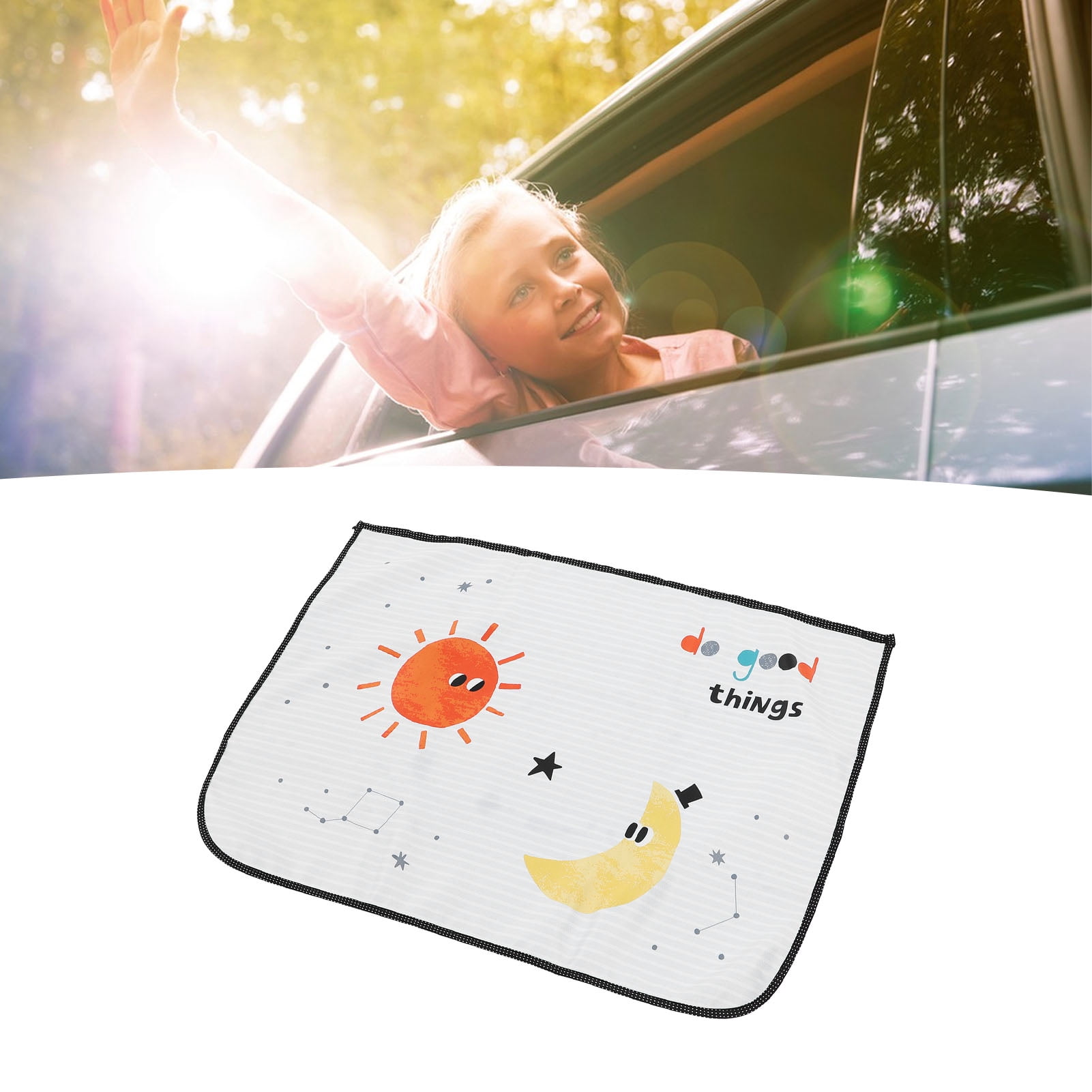 Sun Blocker 3 Layer Baby Vehicle Window Curtain Car Sun Shade, UV , Heat Insulation, Privacy and Comfort with Quick Installation for All Car Models