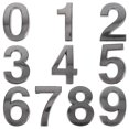 thumbnail image 1 of 10 Pcs Numéro de Porte pour Maison Plastique Gris et Métal Électroplaqué Design Moderne, 1 of 8