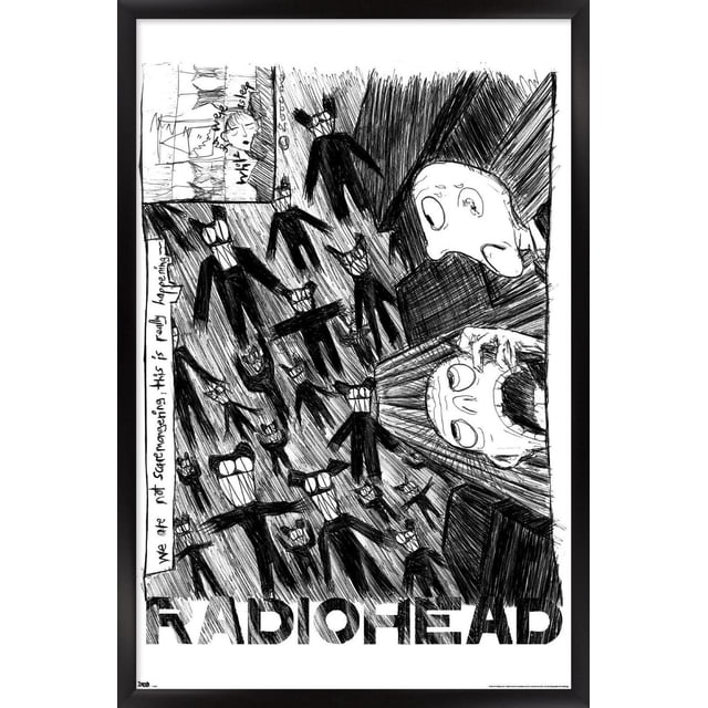 Radiohead - Scribble Wall Poster, 14.725" x 22.375" Framed
