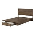 thumbnail image 2 of South Shore Musano Full/Queen Platform Bed and Headboard Set, in Natural Walnut, 2 of 12