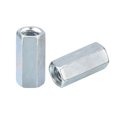 thumbnail image 1 of Écrous de couplage de barres uniques, M10x14x30mm, coupleur de tige fileté en acier au carbone galvanisé, 5 Count, 5 Pack, 1 of 4
