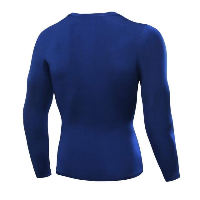 1PC Mens Compression Under Base Layer Top Long Sleeve Tights Sports Running T-shirts Gray L