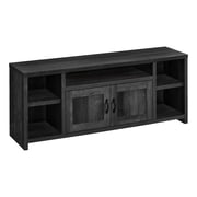 Monarch Specialties Tv Stand, 60 Inch, Console, Media Entertainment Center, Storage Cabinet, Living Room, Bedroom, Laminate, Black, Transitional