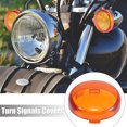 thumbnail image 2 of 2pcs Yellow Motorcycle LED Turn Signals Covers Light Lens Cover for Harley-Davidson XL883 1200 X48, 2 of 6