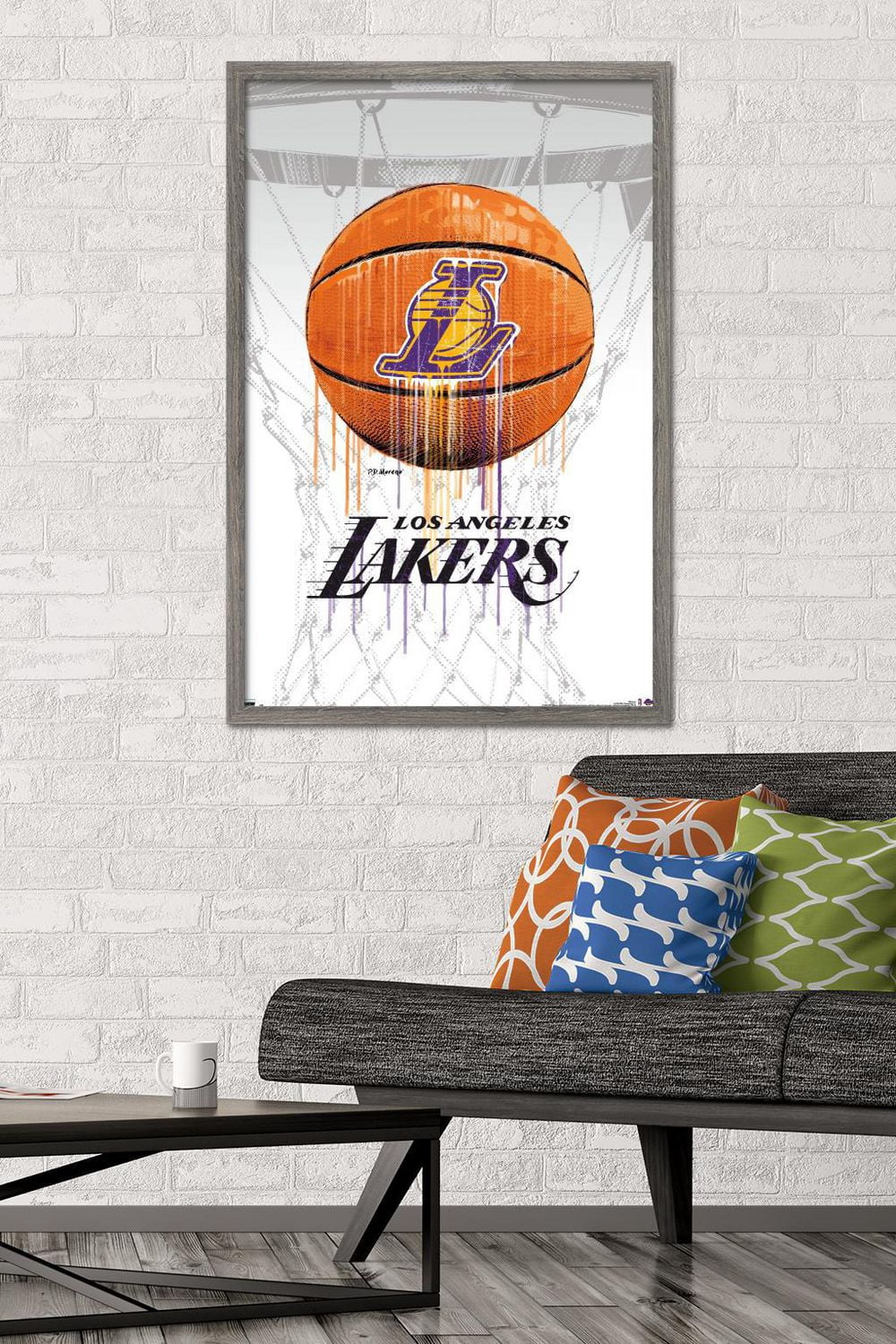 NBA Los Angeles Lakers - Drip Ball 20 Wall Poster, 22.375" x 34" Framed
