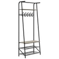 thumbnail image 4 of Coat Rack Shoe Bench, 4-in-1 Hall Trees Entryway Bench with Coat Rack and Shoe Rack, Wood Look Accent Furniture with Steel Frame Storage Shelf and Hanging Bar, Industrial, Rustic Brown & Black, 4 of 9