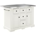 thumbnail image 1 of Crosley Julia Stainless Steel Top Kitchen Island in White, 1 of 11