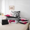 thumbnail image 4 of YST Grey Hot Pink Gradient 7-Piece Comforter Set, Full Size, Geometric Stripe, Ombre Bedding Accessories, 4 of 4