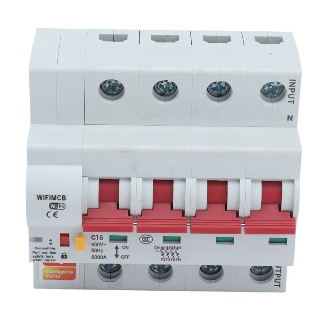 Circuit Breaker 4P Remote Switch 6000V Impulse Voltage Server for Home PA66 DSM Flame Retardant Shell
