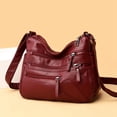 thumbnail image 4 of Women Shoulder Bag, Bags Handbag Purse Soft PU Leather Large Capacity Red, 4 of 6