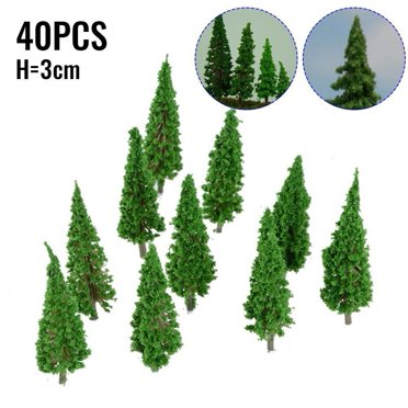 40x Arbres Modèles pour Train Chemin de Fer Diorama Jeu de Guerre Paysage Paysage