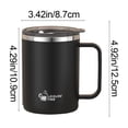 thumbnail image 2 of RKSTN coffee mug Stainless Steel Water Cup With Lid Double Layer Insulated Sealed Leakproof Office Vacuum Cup Coffee Cup Tea Cup 500ml Push Lid, 2 of 5
