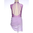 thumbnail image 4 of Oyolan Robe de Patinage Artistique Brillante pour Filles, Robe de Danse Lyrique, Justaucorps de Ballet à Jupe Froncée pour Compétition, Lavande 6, 4 of 6