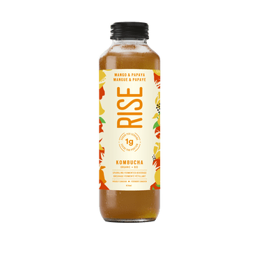 RISE 1g Kombucha Mango & Papaya, 414mL