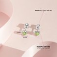 thumbnail image 4 of CZ Heart Solitaire Simulated Peridot Earrings Screw Back - Sterling Silver, 4 of 6
