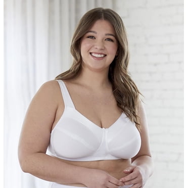 Bestform 9706715 Satin Trim Wireless Cotton Bra with Unlined Cups