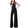 thumbnail image 1 of Yuyuzo Women 1 Piece Jumpsuits off Shoulder Flare Pants Wide Leg High Waisted Evening Party Rompers, 1 of 6