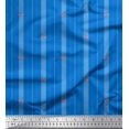 thumbnail image 1 of Soimoi Poly Georgette Fabric Artistic Floral & Stripe Printed Fabric 1 Yard 42 Inch Wide, 1 of 3