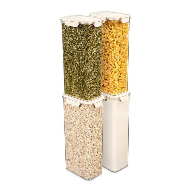 Sorbus 4-Pack Extra Tall Rectangle Food Storage Containers with Lids, Clear, Stackable