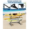 thumbnail image 2 of Heavy Duty Double-Sided Freestanding Kayak Storage Rack–Adjustable Width,Lockable Wheels,Holds 4 Kayaks/Canoes/Paddle Boards – Weather-Resistant Outdoor or Garage Organizer, Double-Sided Double Layer, 2 of 8