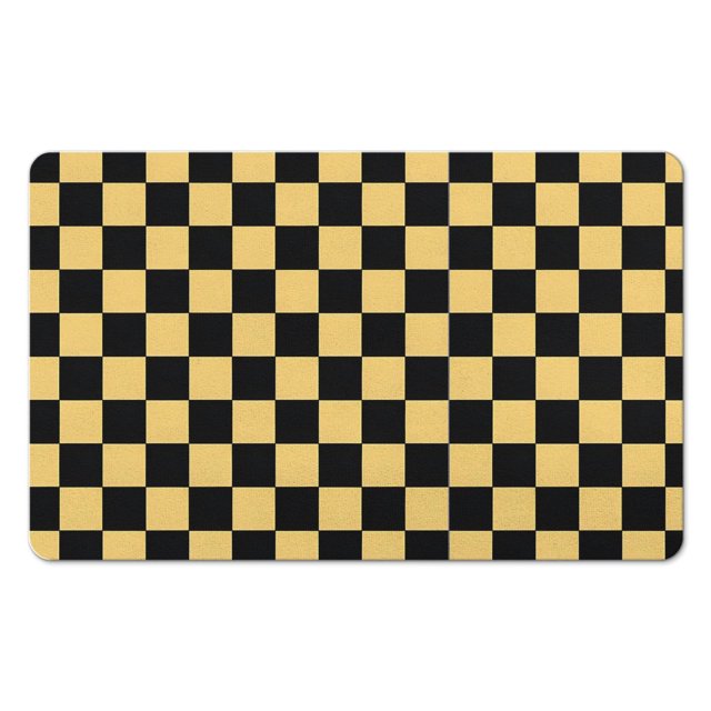 Elegant Long Bath Mat: Non-Slip Checkered Bathroom Runner Rug. Soft, Absorbent Microfiber Material. Machine Washable Mats for Bathtub Showers, 20x32in