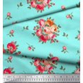 thumbnail image 3 of Soimoi Rayon Fabric Leaves & Rose Flower Printed Fabric 1 Yard 42 Inch Wide, 3 of 3