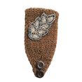 thumbnail image 4 of fastboy Crochet Headbands Winter Leaves Pattern with Rhinestones Elastic Head Protector Wide Warm Chunky Hair Accessories for Girls Antique brass, 4 of 5
