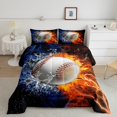 thumbnail image 1 of Erosebridal Baseball Player Bedding Toddler Comforter Set, Ice Fire Down Comforter, Sports Player Decor, Breathable 2pcs, 1 of 7