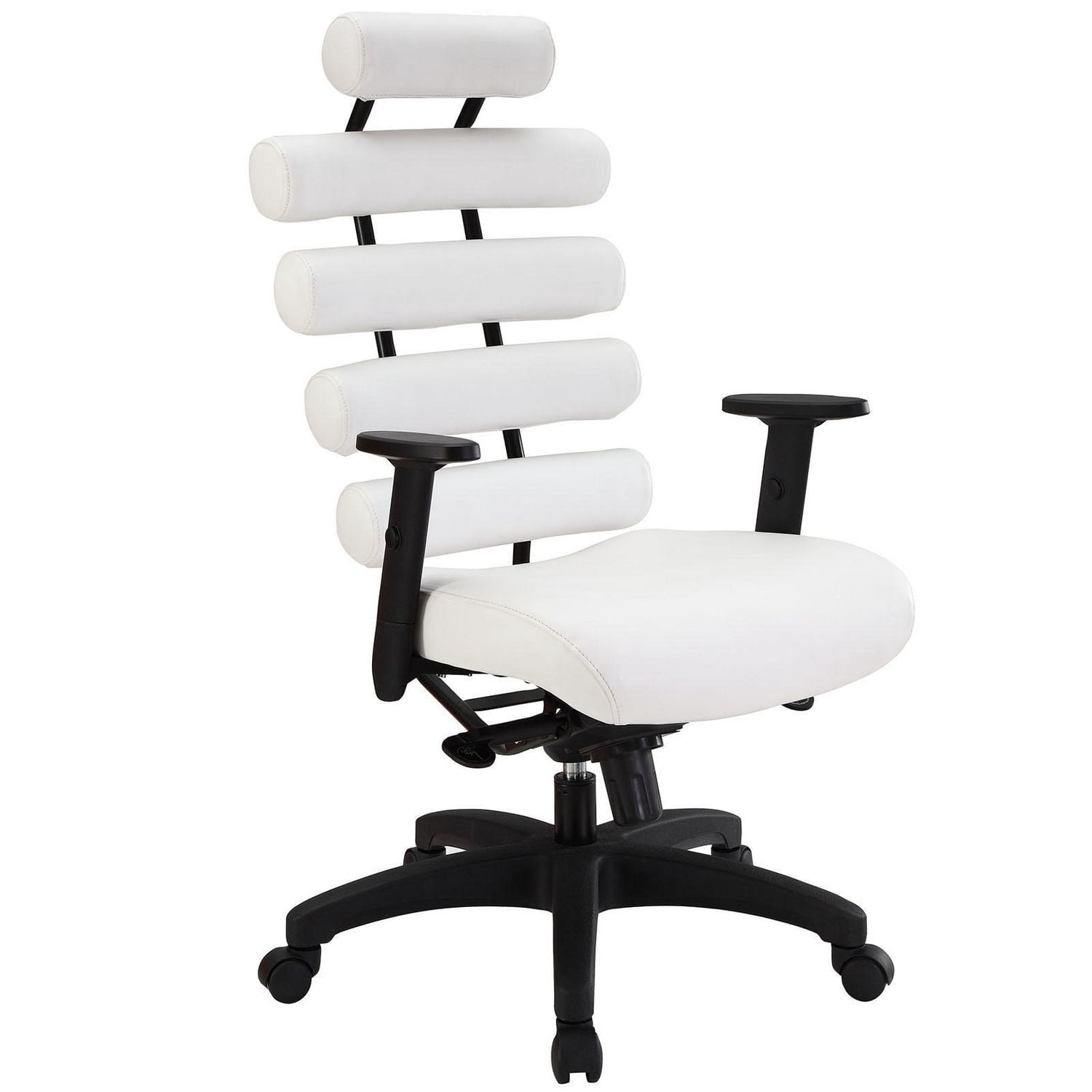 Moon Office Chair Rider White Faux Leather Comfortable Executive Chair